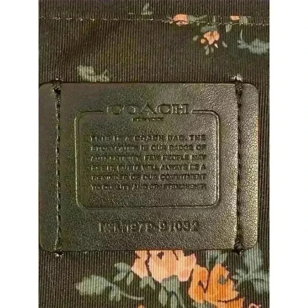 Coach Abby Duffle Pink Leather Shoulder Bag Rose Bouquet Print Lining - Picture 7 of 8